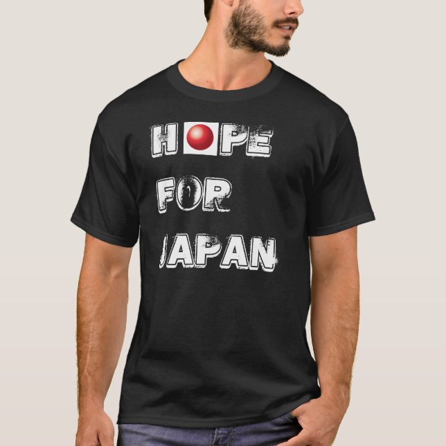 Hope For Japan In Black T-Shirt (Front)