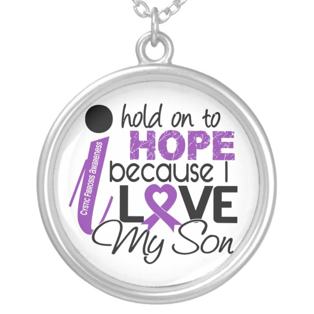 Hope For My Son Cystic Fibrosis Silver Plated Necklace (Front)