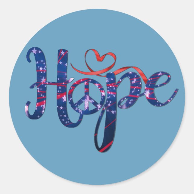 Hope For Peace Round Stickers (Front)