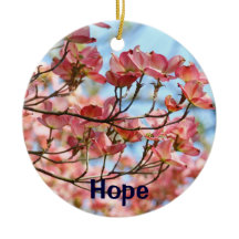 Hope gifts hanging Ornaments Pink Dogwood Tree