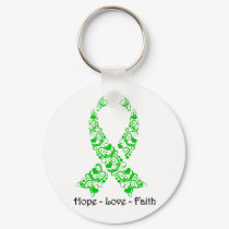 Hope Green Awareness Ribbon Keychain