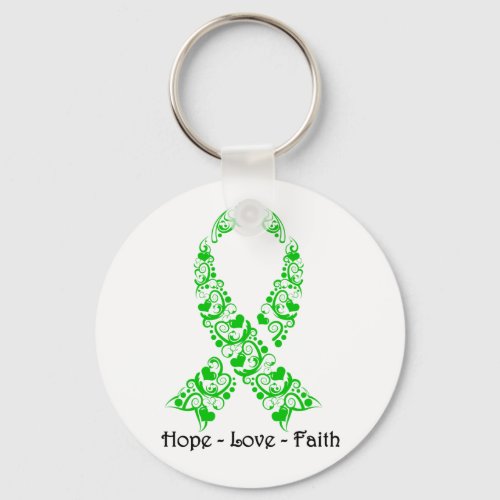 Hope Green Awareness Ribbon Keychain