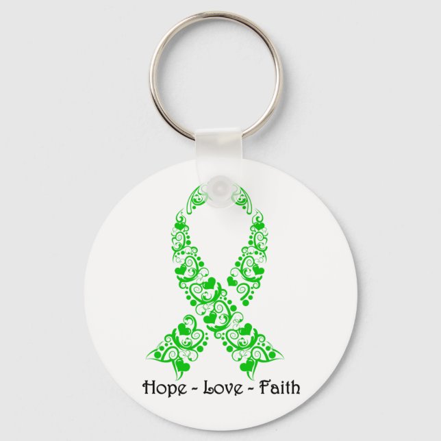 Hope Green Awareness Ribbon Keychain (Front)