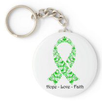 Hope Green Awareness Ribbon Keychain