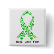 Hope Green Awareness Ribbon Pinback Button