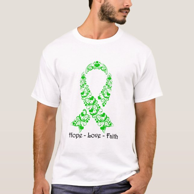 Hope Green Awareness Ribbon T-Shirt (Front)
