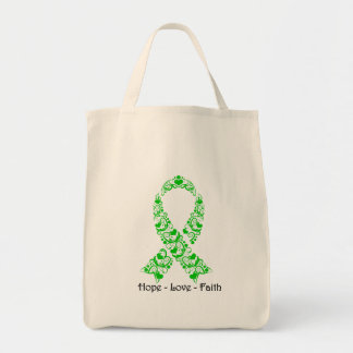 Hope Green Awareness Ribbon Tote Bag