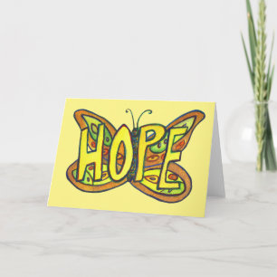 Hope Green Butterfly Art Note of Greeting Cards