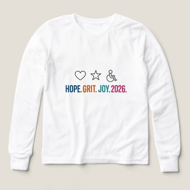 Hope Grit Joy 2026 Minimalist Special Needs Tri-Blend Shirts (Design Front)
