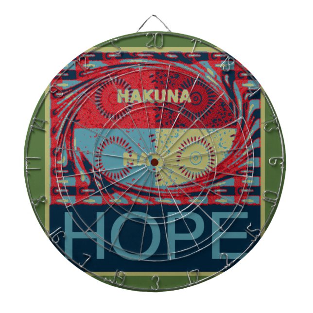 Hope Hakunamatata Lovely Inspirational Edgy vector Dartboard With Darts (Front)