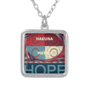 Hope Hakunamatata Lovely Inspirational Edgy vector Silver Plated Necklace
