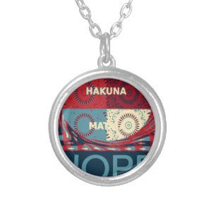 Hope Hakunamatata Lovely Inspirational Edgy vector Silver Plated Necklace