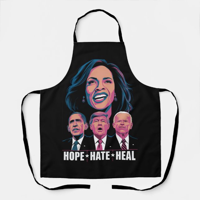 Hope Hate Heal Rise Kamala 2024 Apron (Front)