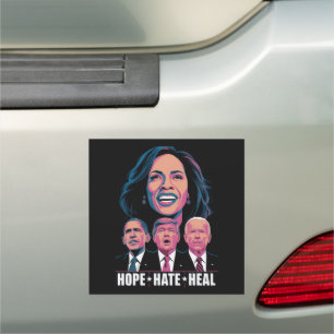 Hope Hate Heal Rise Kamala 2024 Car Magnet