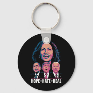 Hope Hate Heal Rise Kamala 2024 Keychain