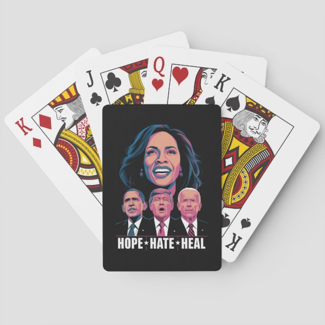Hope Hate Heal Rise Kamala 2024 Poker Cards (Back)