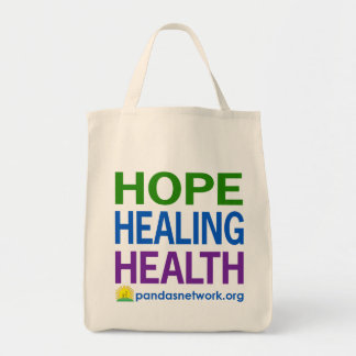 Hope, Healing, Health Grocery Tote-Full Color Tote Bag