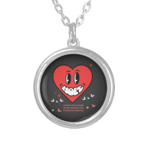 Hope Heart Positive Message Self Love Silver Plated Necklace