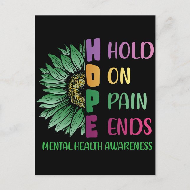 HOPE Hold On Pain Ends Mental Health Awareness Postcard (Front)
