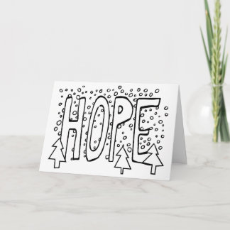 Hope Holiday Card, Color-It-Yourself, Snowy Pine  Card
