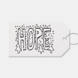 Hope Holiday Color-It-Yourself Snowy Pine  Gift Tags