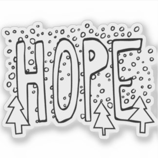 Hope Holiday Color-It-Yourself Snowy Pine  Sticker