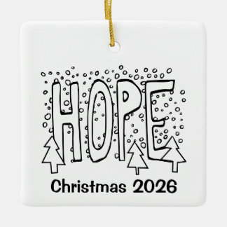 Hope Holiday Personalized  Ceramic Ornament