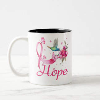 Hope Hummingbird Breast Cancer Awareness Two-Tone Coffee Mug