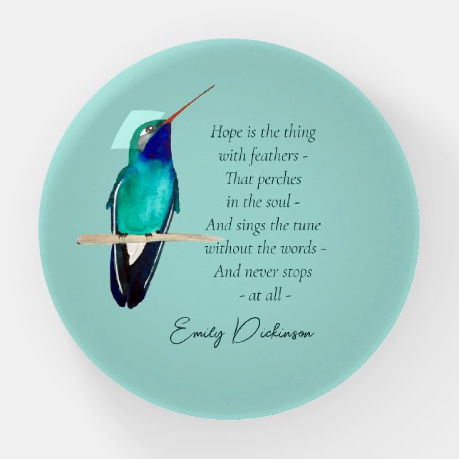 Hope Hummingbird Paperweight (Front)