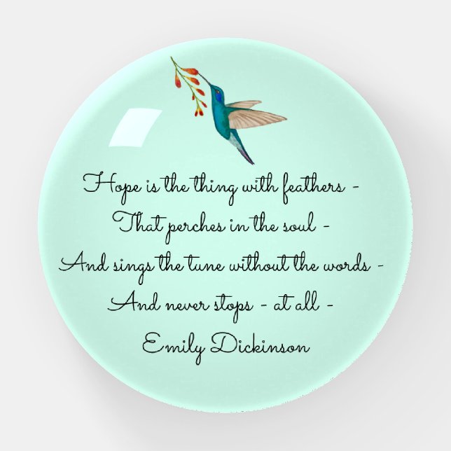 Hope Hummingbirds Paperweight (Front)