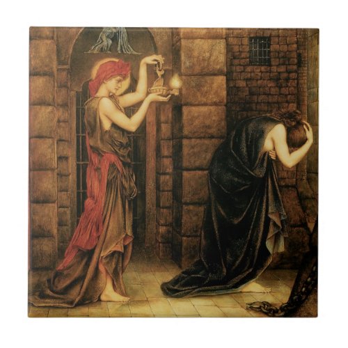 Hope in a Prison of Despair by Evelyn De Morgan Ceramic Tile