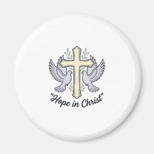 Hope in Christ Dove Cross Vintage Christian Design Magnet
