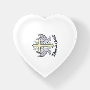Hope in Christ Dove Cross Vintage Christian Design Paperweight