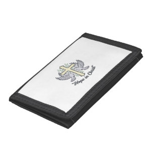 Hope in Christ Dove Cross Vintage Christian Design Trifold Wallet