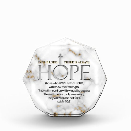 Hope in the Lord Scripture Verse Isaiah 4031 Acrylic Award