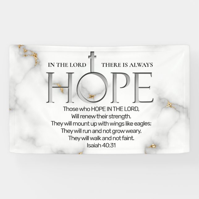 Hope in the Lord Scripture Verse Isaiah 40:31 Banner (Horizontal)
