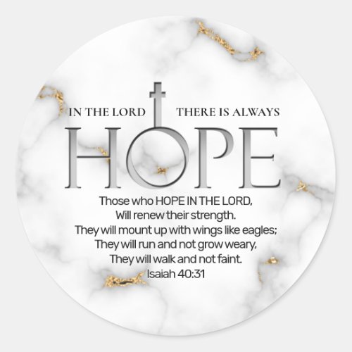 Hope in the Lord Scripture Verse Isaiah 4031 Classic Round Sticker