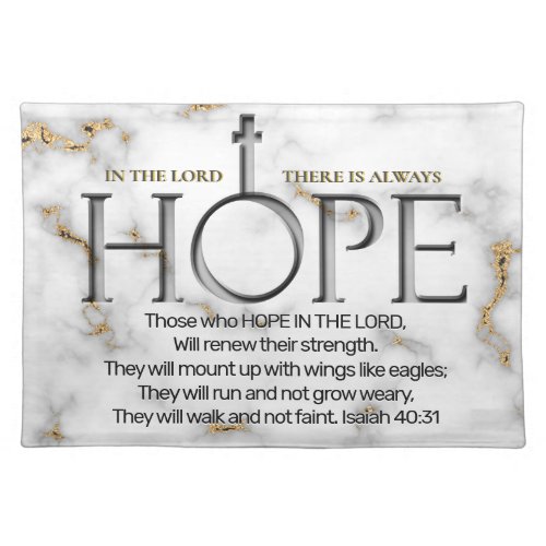 Hope in the Lord Scripture Verse Isaiah 4031 Clot Cloth Placemat