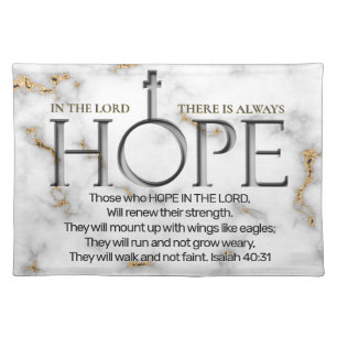 Hope in the Lord Scripture Verse Isaiah 40:31 Clot Cloth Placemat