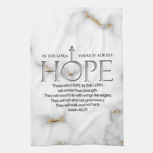Hope in the Lord Scripture Verse Isaiah 4031 Kitchen Towel