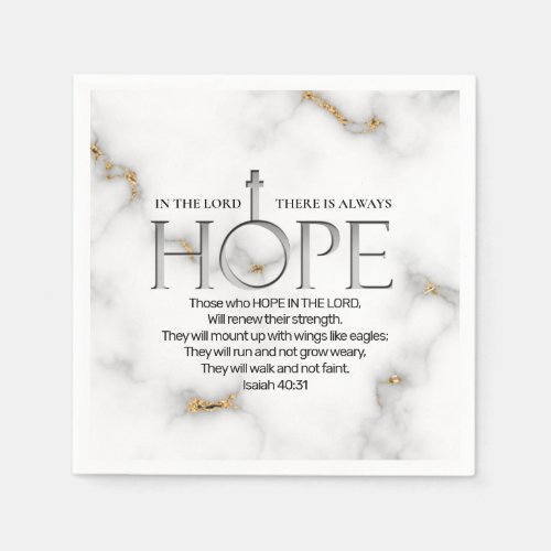 Hope in the Lord Scripture Verse Isaiah 4031 Napkins