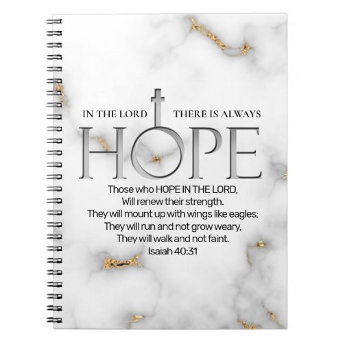 Hope in the Lord Scripture Verse Isaiah 4031 Notebook