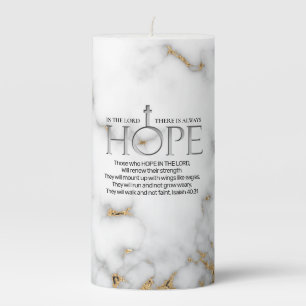 Hope in the Lord Scripture Verse Isaiah 40:31 Pillar Candle