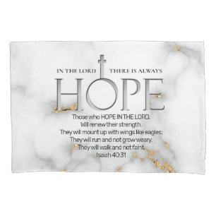 Hope in the Lord Scripture Verse Isaiah 40:31 Pillow Case