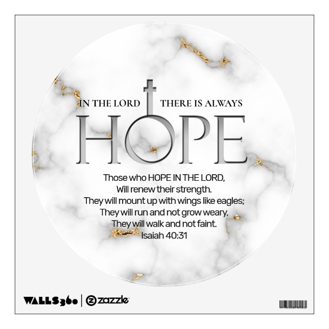 Hope in the Lord Scripture Verse Isaiah 40:31 Wall Decal (Front)