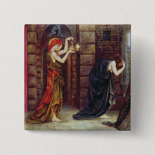 Hope in the Prison of Despair (oil on canvas) Button