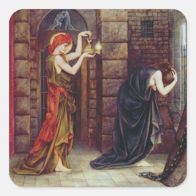 Hope in the Prison of Despair (oil on canvas) Square Sticker (Front)