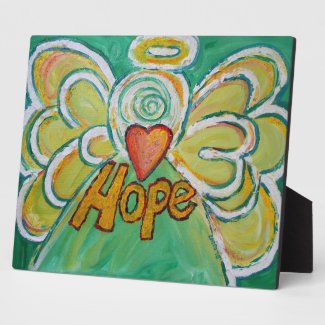 Hope Inspirational Angel Painting Poem Plaque