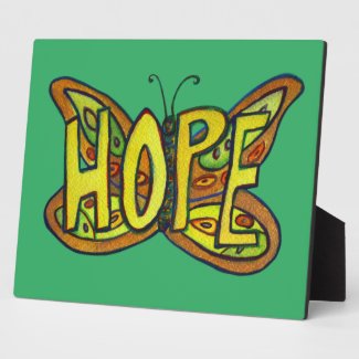 Hope Inspirational Butterfly Painting Gift Plaque