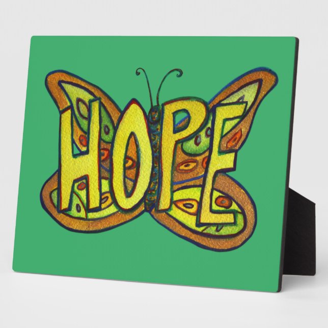 Hope Inspirational Butterfly Painting Gift Plaque (Side)